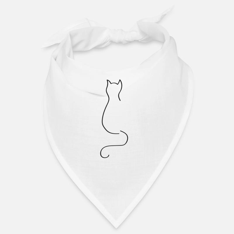 Katze One Line Schwarz - Cat Oneline Black Bandana