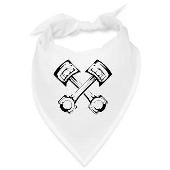 KfZ - Schrauber - Werkstatt - Motor - Garage - Bandana - Weiß - Vorne