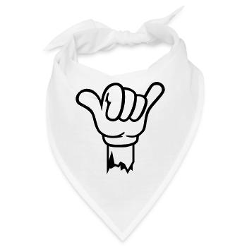 geste hand shaka - Bandana - Weiß - Vorne
