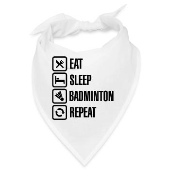 Eat Sleep Badminton Repeat - Bandana - Weiß - Vorne