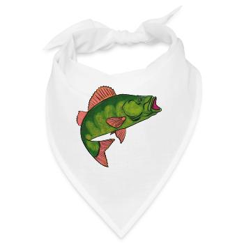 Grüner Fisch mit Pinken Flossen - Bandana - Weiß - Vorne