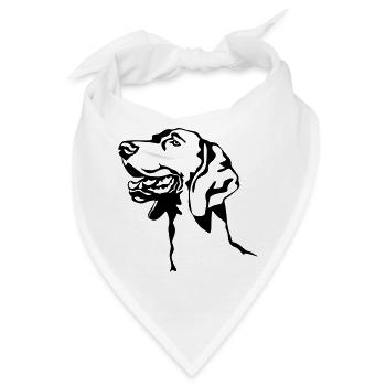 Weimaraner Kopf - Bandana - Weiß - Vorne