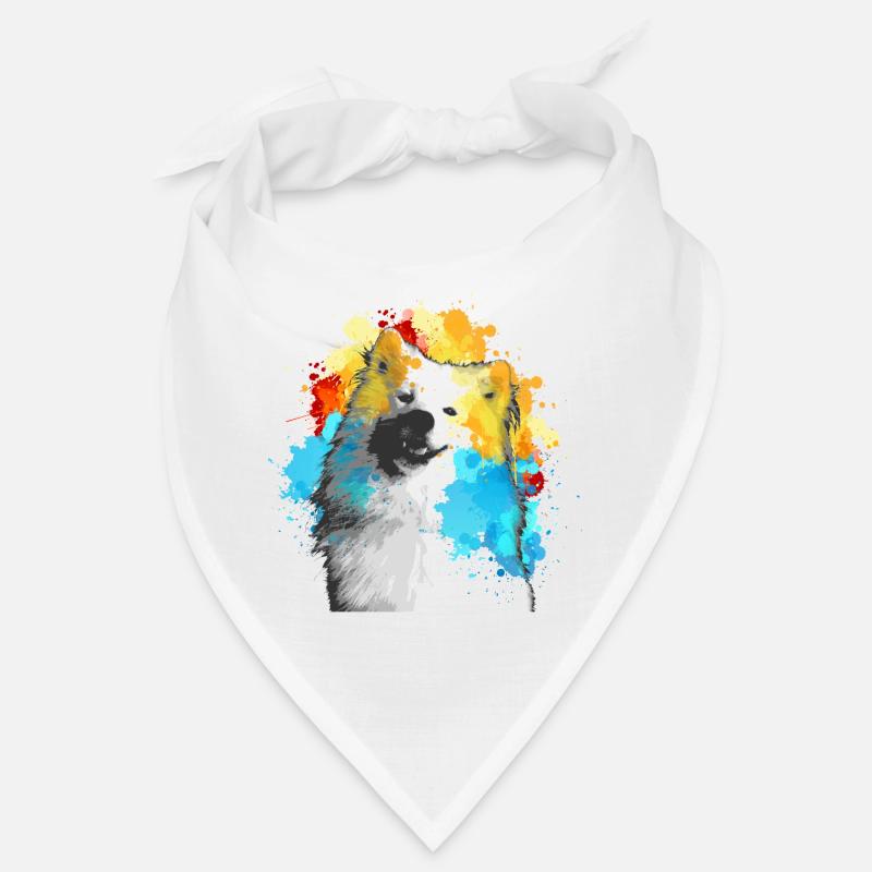 Aquarelle Samoyède multicolore Bandana