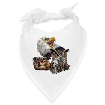 Amerikanischer Pigargo und Eulen - Bandana - Weiß - Vorne