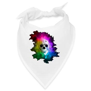 Halloween Skull Rainbow Totenkopf Metal Hardrock - Bandana - Weiß - Vorne