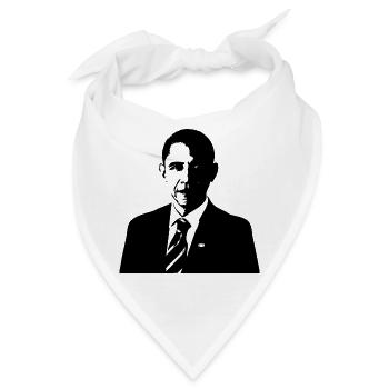 Barack Obama - schwarz Skizze - Präsident Amerika - Bandana - Weiß - Vorne