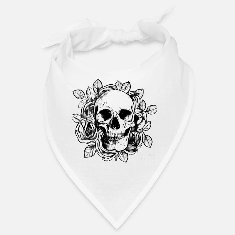 3 crane fleur squelette Skull 3 Bandana