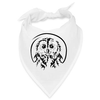 eule owl eulen owls symbol illustration icon - Bandana - Weiß - Vorne
