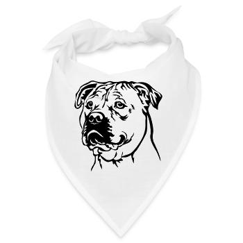 Perro Dogo Mallorquin Kopf - Bandana - Weiß - Vorne