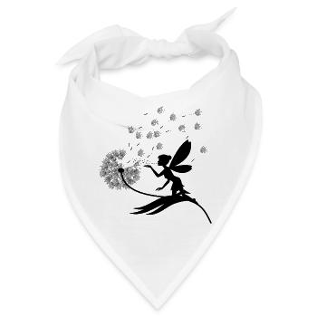 Schmetterlingdesign Pusteblumen Wiese Herzen Feen - Bandana - Weiß - Vorne