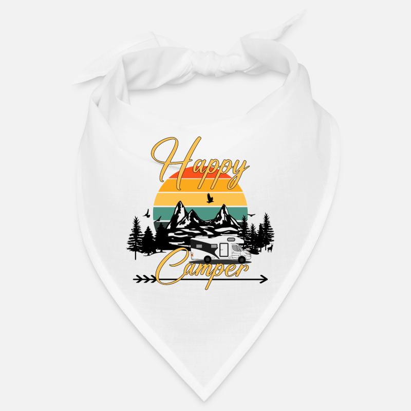 Happy Camper Campinghome Mountains Coucher de soleil Bandana