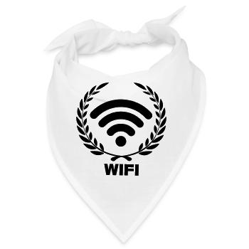 Wifi im Lorbeerkranz - Bandana - Weiß - Vorne