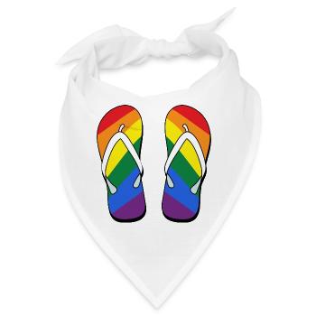 gay flip flop LGBTIQ Gay Pride CSD Summer - Bandana - Weiß - Vorne