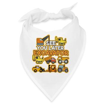 Bagger Baustelle Bauarbeiter Bau Truck I Geschenk - Bandana - Weiß - Vorne