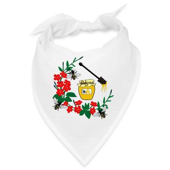 Blumenkranz mit Honig - Bandana - Weiß - Vorne