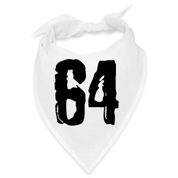 64 Zahl Trikot - Bandana - Weiß - Vorne