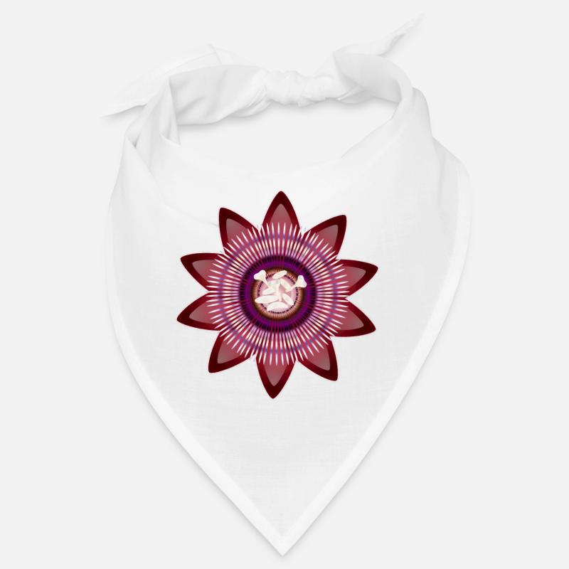 Kunstvolle Blüte einer roten Passionsblume Bandana