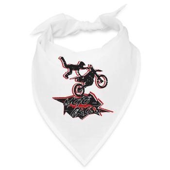 Motocross Stuntman - Bandana - Weiß - Vorne