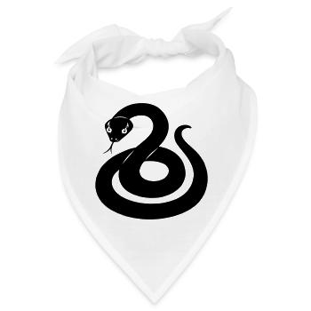Schlangenschattenfigur aus dem chinesischen Tierkreis - Bandana - Weiß - Vorne