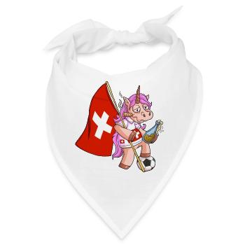 Schweizer Party Einhorn - Bandana - Weiß - Vorne