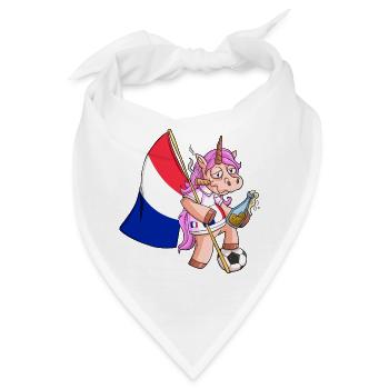 Frankreich Party Einhorn - Bandana - Weiß - Vorne
