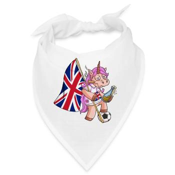 England Party Einhorn - Bandana - Weiß - Vorne