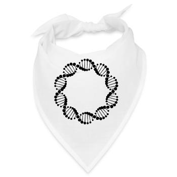 DNA-Strang im Kreis - Bandana - Weiß - Vorne
