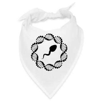DNA-Strang im Kreis mit Spermien - Bandana - Weiß - Vorne