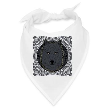 Fenris Fenrir Wolf Keltisches Motiv - Bandana - Weiß - Vorne
