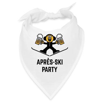 Après-Ski Party (Bier / Karikatur / 3C) - Bandana - Weiß - Vorne