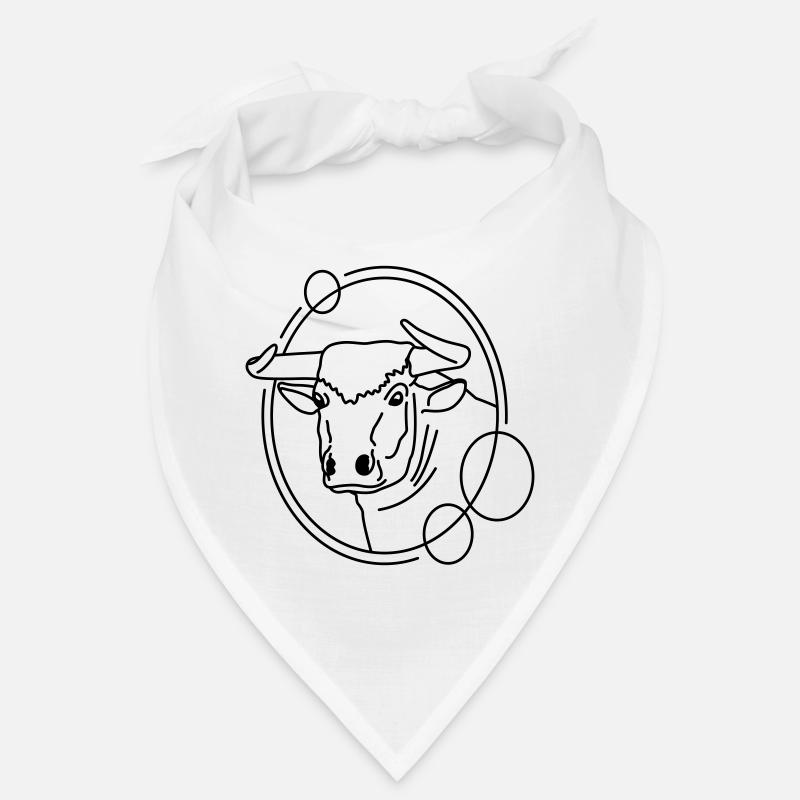Taureau en forme géométrique - Conception d’art au trait Bandana
