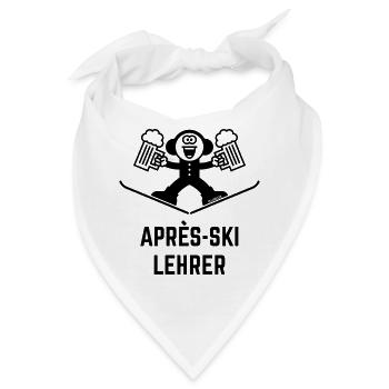 Après-Ski Lehrer (Bier / Karikatur / 1C) - Bandana - Weiß - Vorne