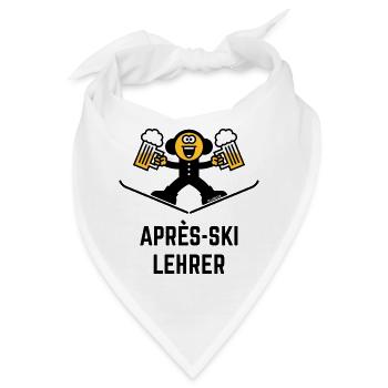Après-Ski Lehrer (Bier / Karikatur / 3C) - Bandana - Weiß - Vorne