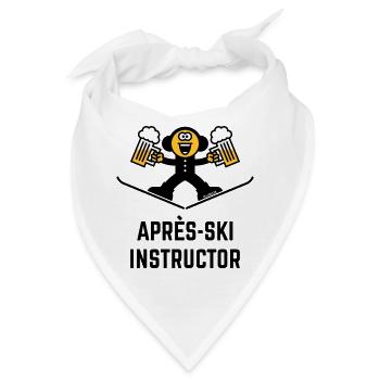 Après-Ski Instructor (Bier / Karikatur / 3C) - Bandana - Weiß - Vorne