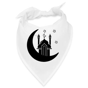 Moschee religiöse Kultstätte im Mond - Bandana - Weiß - Vorne