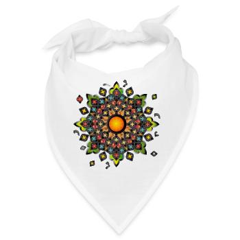 buntes Gotisches Rosetten Kirchenfenster Ornament - Bandana - Weiß - Vorne