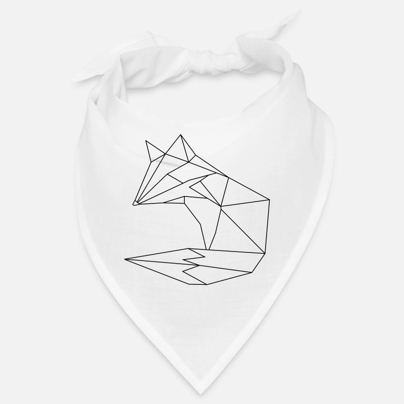 Fuchs im ORGAMI style Liniar - Bandana - Weiß