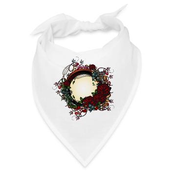 zeitlos schönes Rosengarten Jugendstil Ornament - Bandana - Weiß - Vorne