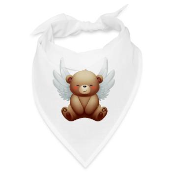 Bär mit Engelsflügeln, Spirituelles Tierdesign - Bandana - Weiß - Vorne