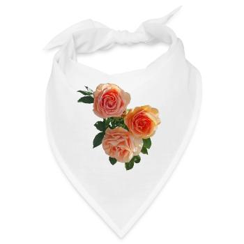 Pfirsichrosen Bouquet - Bandana - Weiß - Vorne