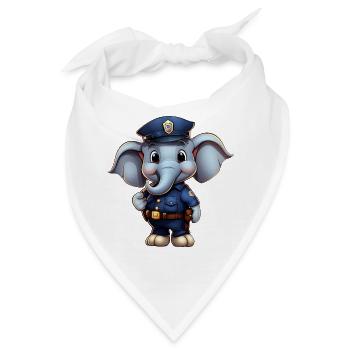 Elefanten Polizistin - Bandana - Weiß - Vorne