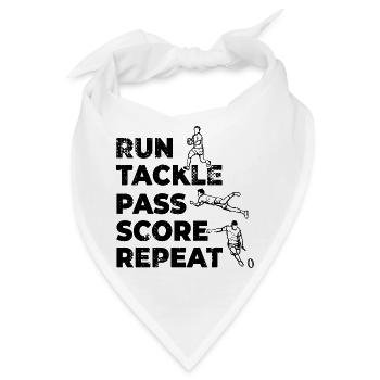 Run Tackle Pass Score Repeat - Bandana - Weiß - Vorne