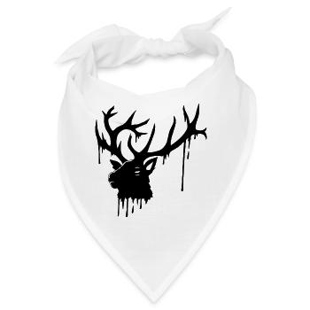 Düsterer Hirsch - Bandana - Weiß - Vorne