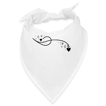Glitzer Herzlinie - Bandana - Weiß - Vorne