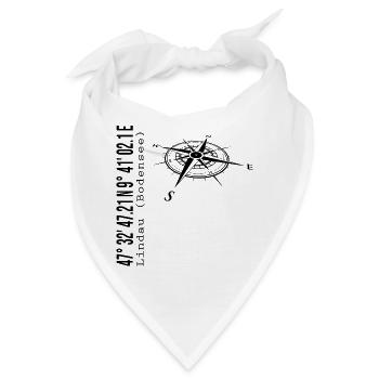 Koordinaten Lindau am Bodensee - Bandana - Weiß - Vorne