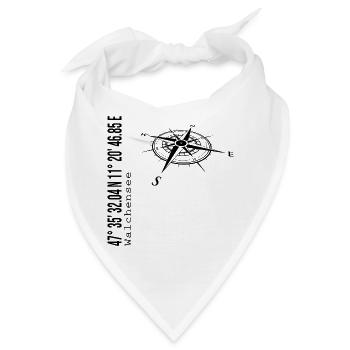 Koordinaten Walchensee - Bandana - Weiß - Vorne