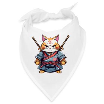 Samurai-Katze #28 - Bandana - Weiß - Vorne