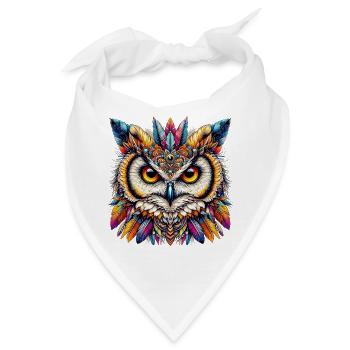 Eule - Bandana - Weiß - Vorne