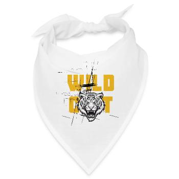 Wildkatze, Wildcat, Tiger, Lustige Sprüche - Bandana - Weiß - Vorne