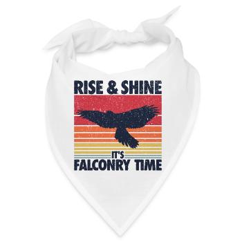 Rise And Shine It's Falconry Time - Bandana - Weiß - Vorne